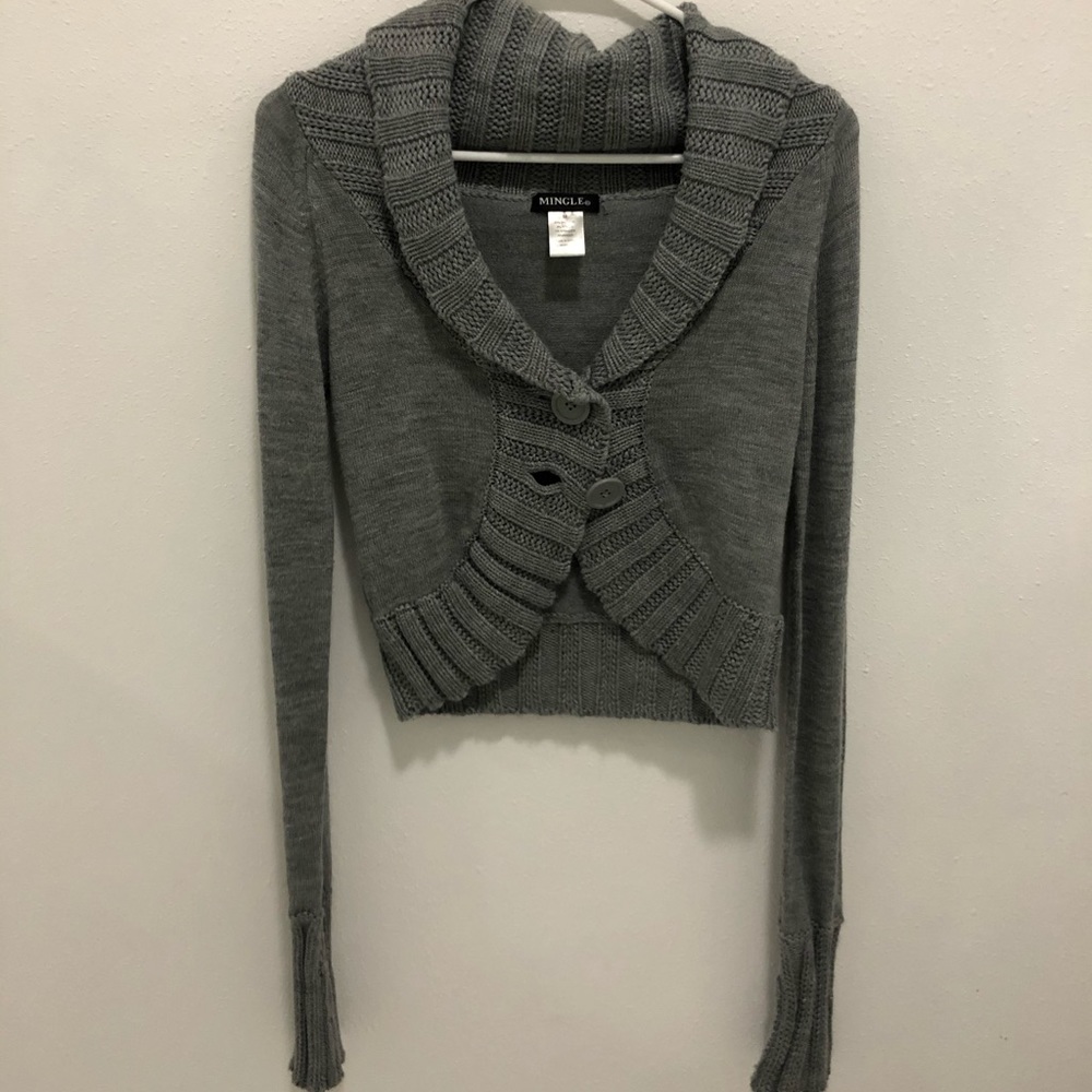 Grey knit cardigan